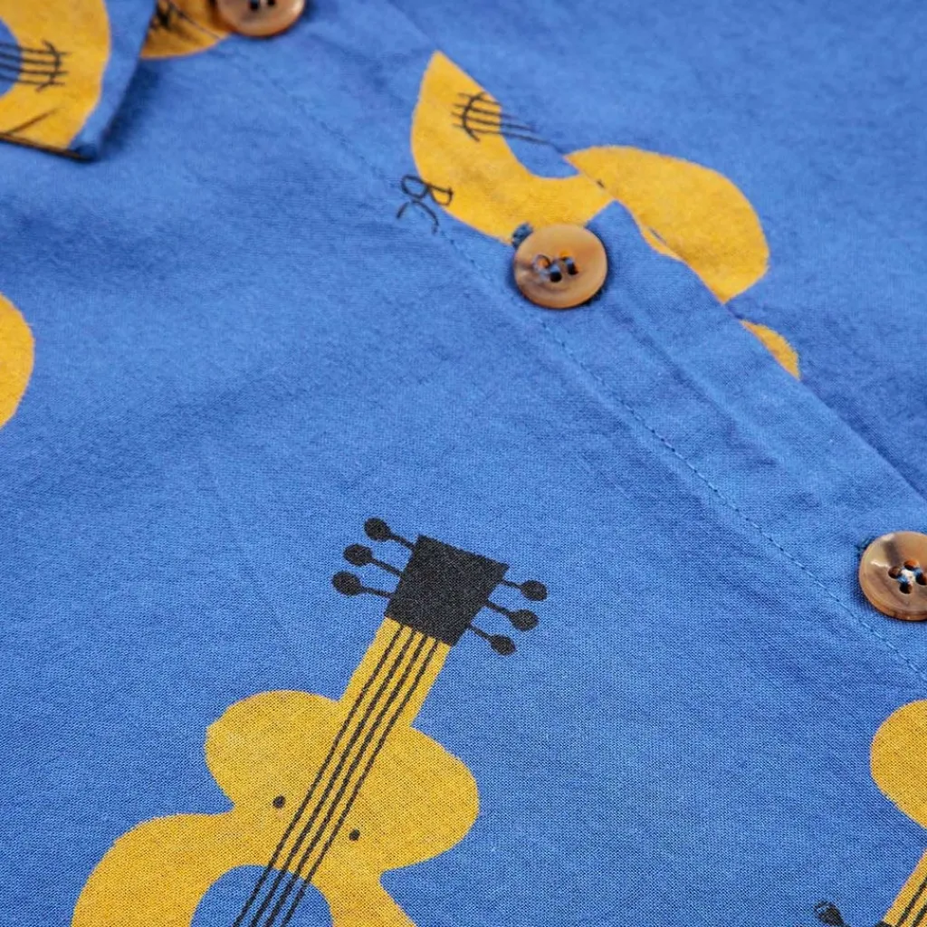 Acoustic Guitar Kortärmad Skjorta För Baby Blå>Bobo Choses Clearance