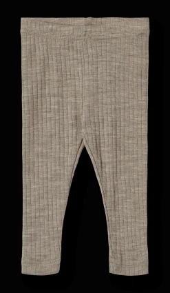 Agi Leggings I Ull Och Silke Khaki Melange>Wheat New