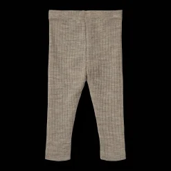 Agi Leggings I Ull Och Silke Khaki Melange>Wheat New