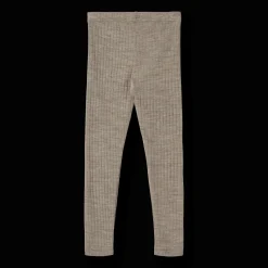 Agi Leggings I Ull Och Silke Khaki Melange>Wheat Clearance