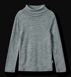 Aksel Ull-T-shirt Med Polokrage Melange Grey>Wheat Discount