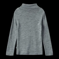 Aksel Ull-T-shirt Med Polokrage Melange Grey>Wheat Discount