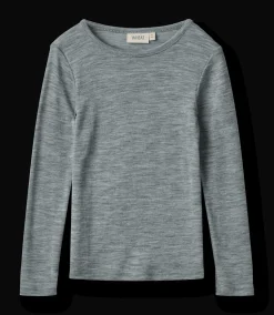 Alfie Långärmad T-shirt I Ull Melange Grey>Wheat New