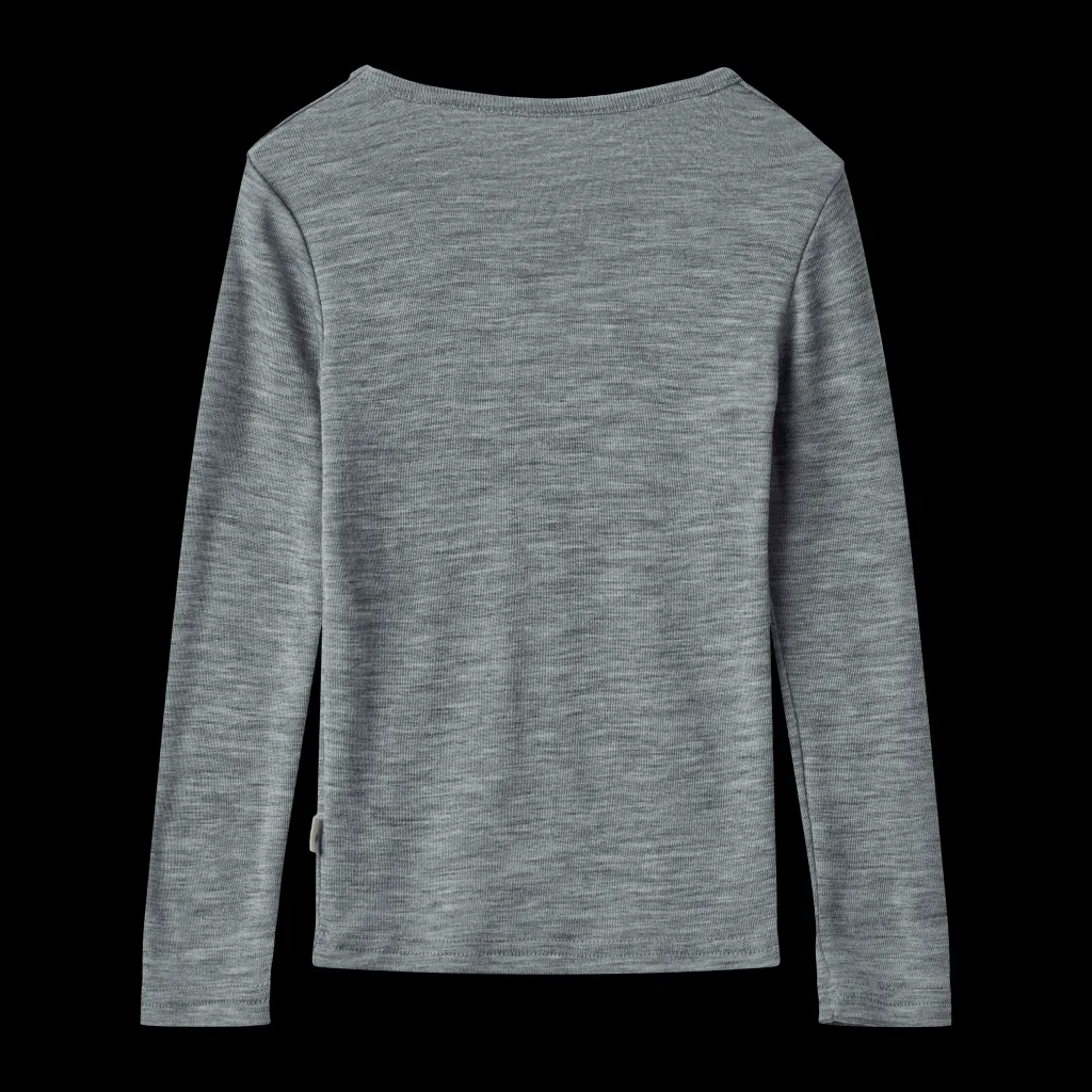 Alfie Långärmad T-shirt I Ull Melange Grey>Wheat New