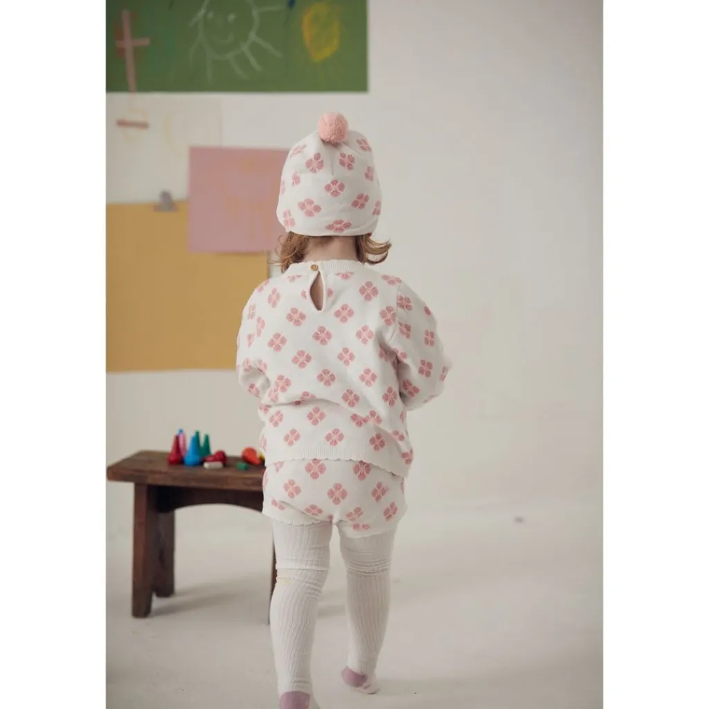 Alice Stickad Babytröja Floral Jaqcuard>Louise Misha Best