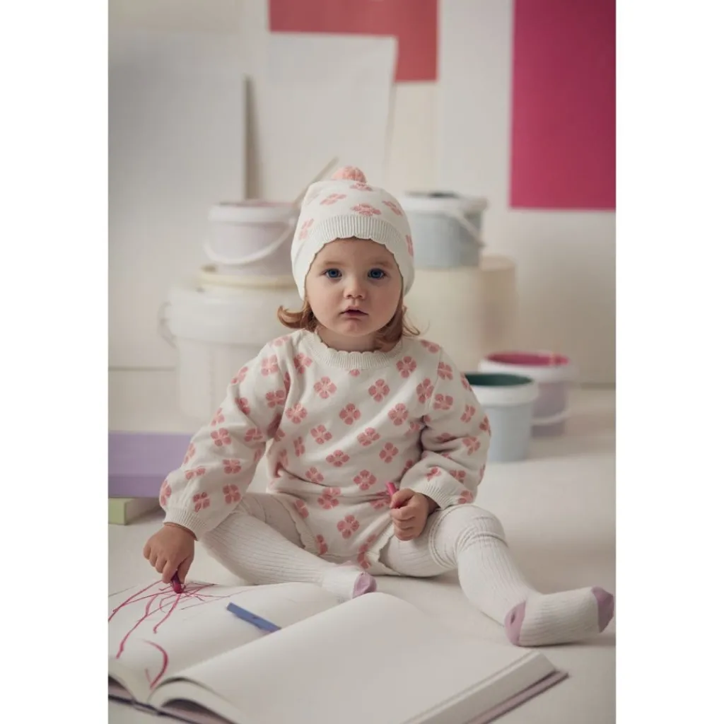 Alice Stickad Babytröja Floral Jaqcuard>Louise Misha Best