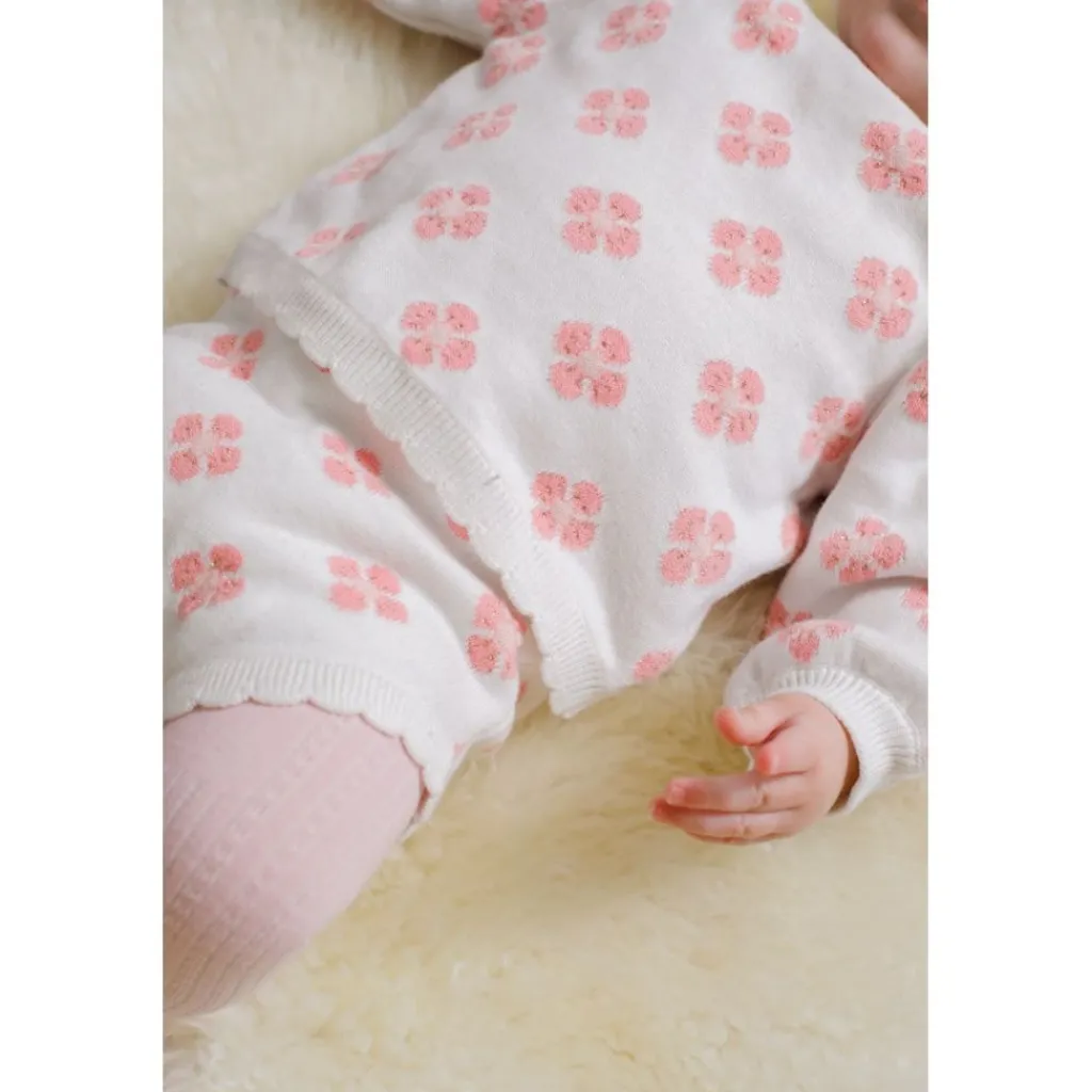 Alice Stickad Babytröja Floral Jaqcuard>Louise Misha Best