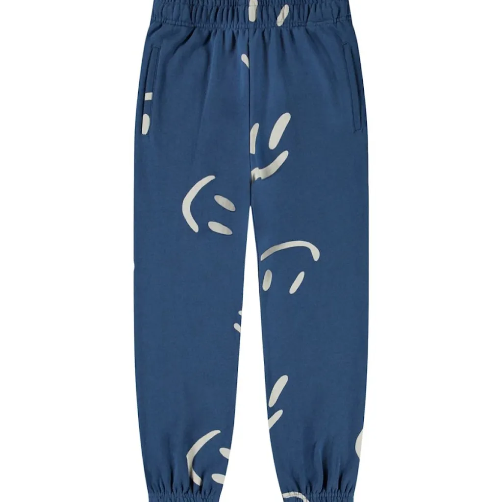 Allen Soft Pants Big Smiles Blue>Molo Online