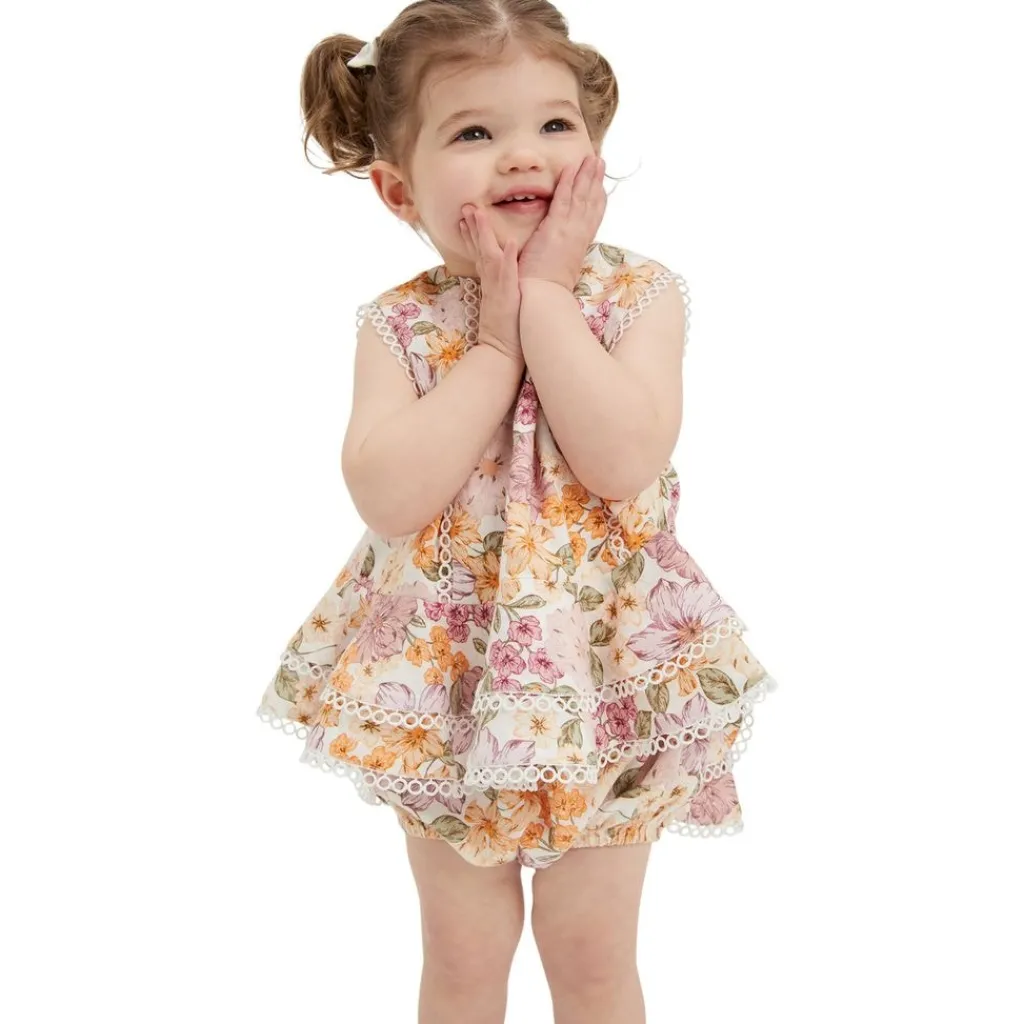 Ambrosia Blommigt Baby-set Med Topp Och Shorts Garland>Bardot Junior Best