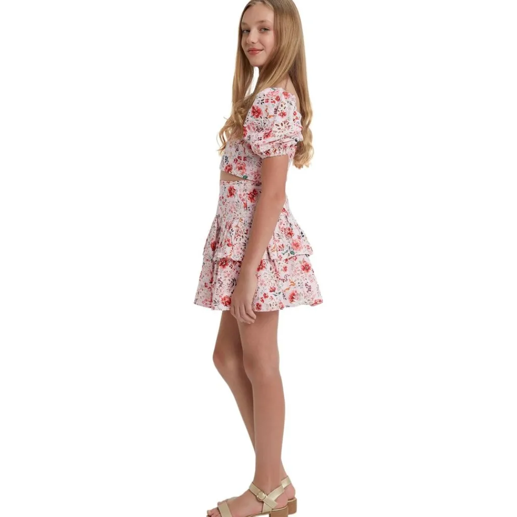 Amelia Blommig Kjol Blush>Bardot Junior Best
