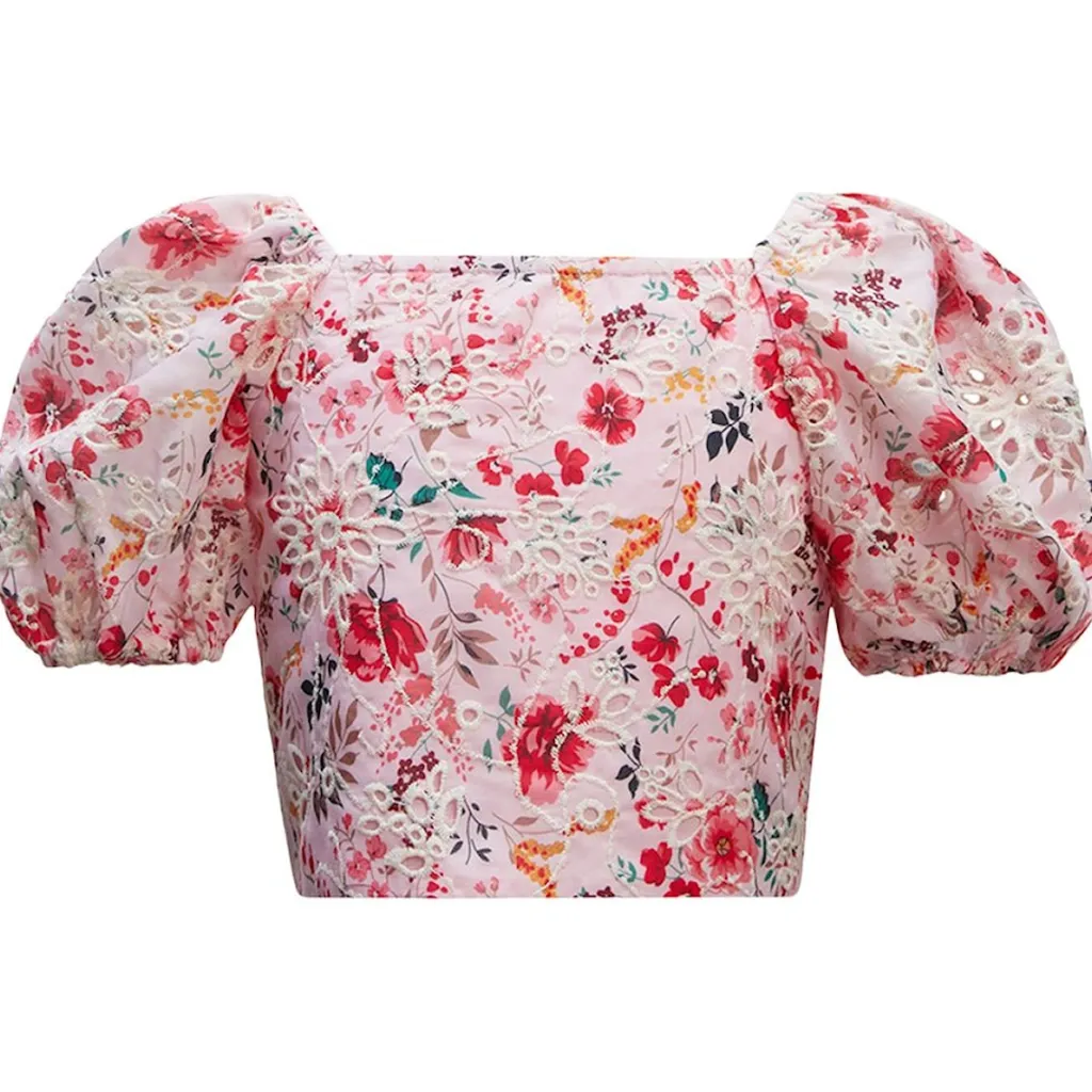 Amelia Blommig Topp Blush>Bardot Junior Sale