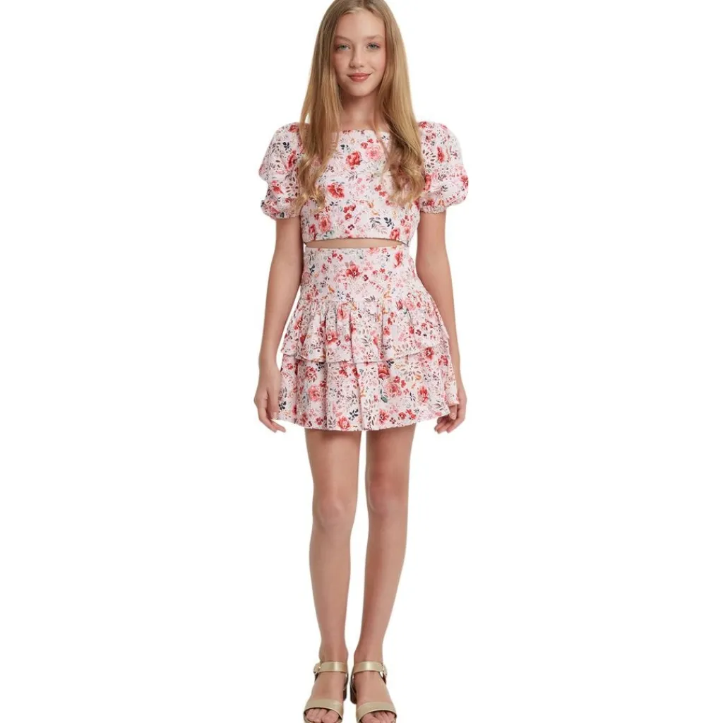 Amelia Blommig Topp Blush>Bardot Junior Sale