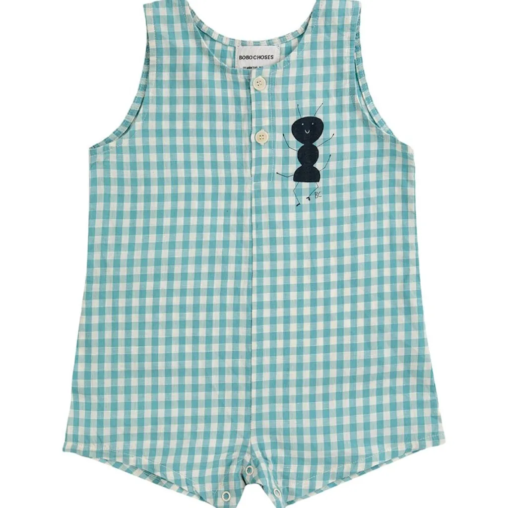 Ant Rutig Romper Turkos>Bobo Choses Outlet