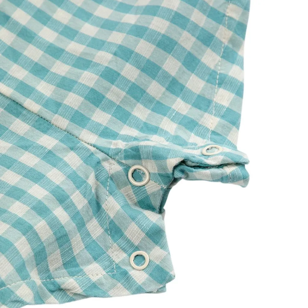 Ant Rutig Romper Turkos>Bobo Choses Outlet