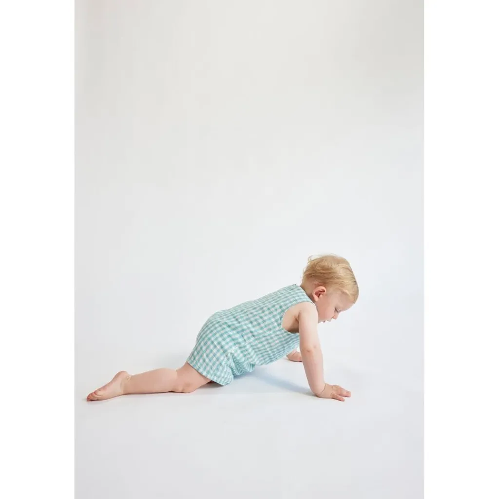 Ant Rutig Romper Turkos>Bobo Choses Outlet