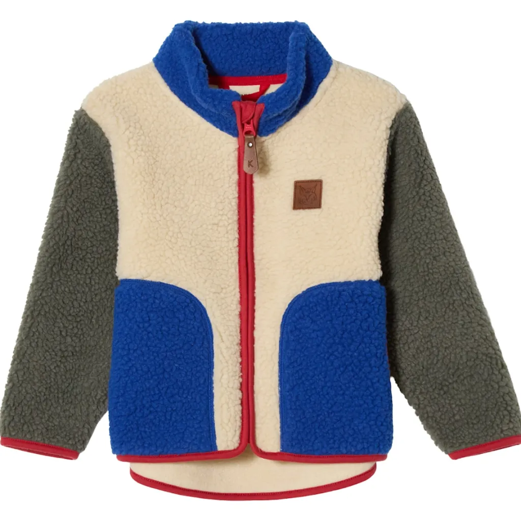 Austin Pile Fleecejacka White/green/blue Blocking>Kuling Discount