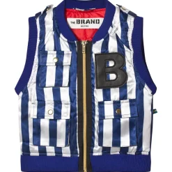 B Vest Blue/White Stripe>The BRAND