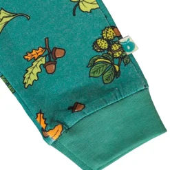 Baby leggings with Fall leaves Petroleum Green>Småfolk Outlet