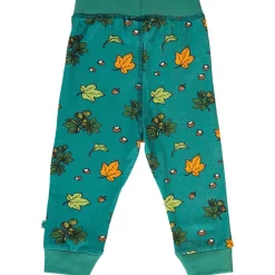 Baby leggings with Fall leaves Petroleum Green><noscript><img width=