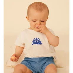 Baby T-shirt Med Tryck Gräddvit>Petit Bateau Discount