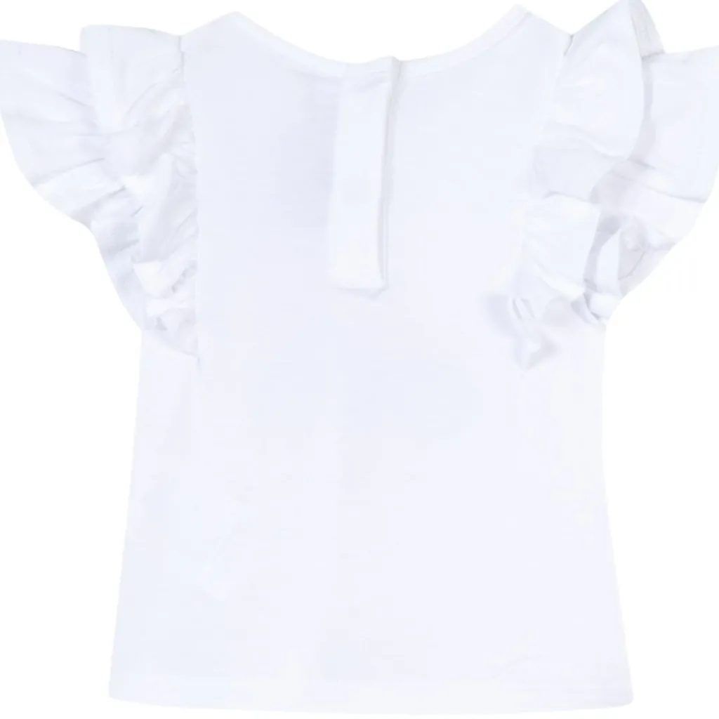 Baby T-shirt Med Volanger Vit>Tartine et Chocolat Online
