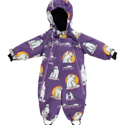 Babyoverall Polar Bears Purple Heart>Småfolk Online