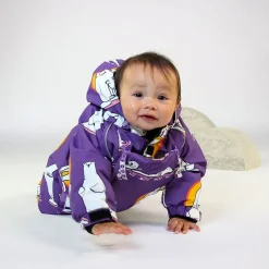 Babyoverall Polar Bears Purple Heart>Småfolk Online
