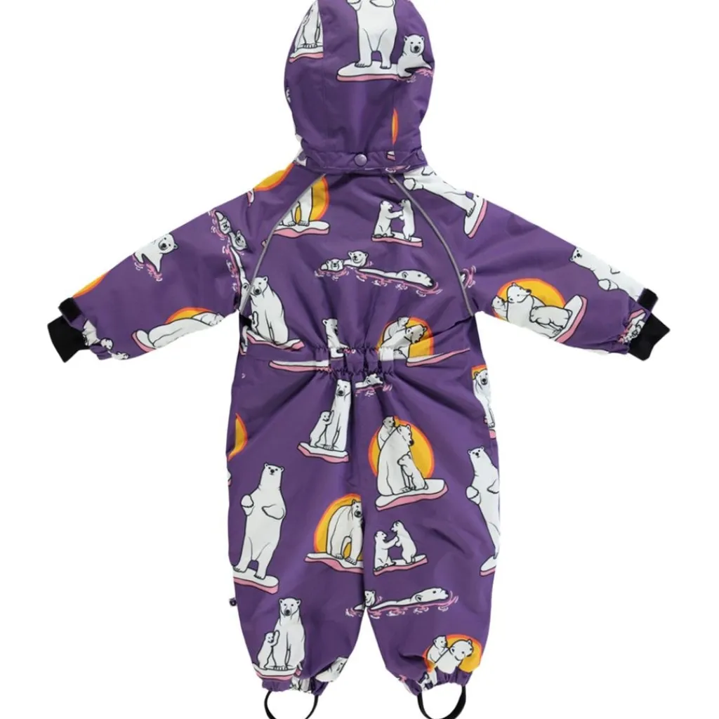 Babyoverall Polar Bears Purple Heart>Småfolk Online