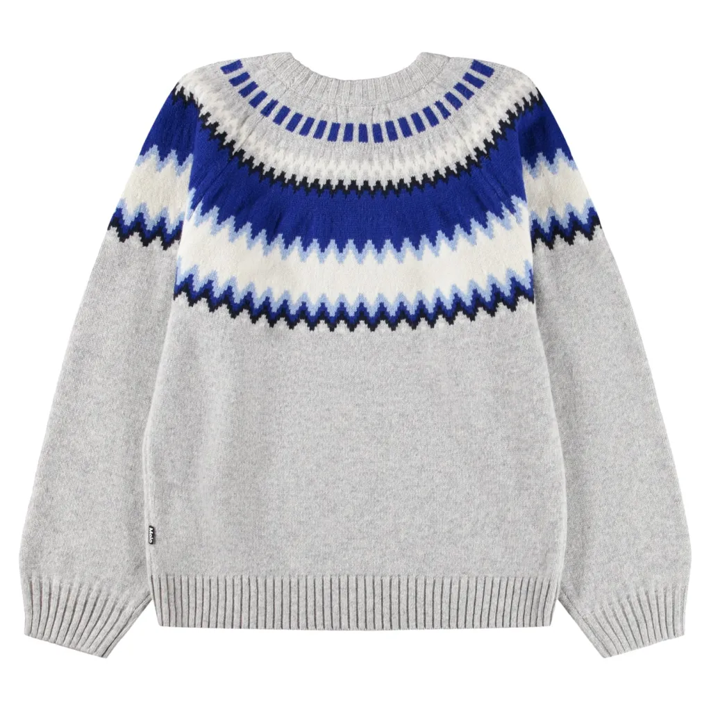 Baes Wool Stickad Tröja Nordic Blues>Molo Clearance