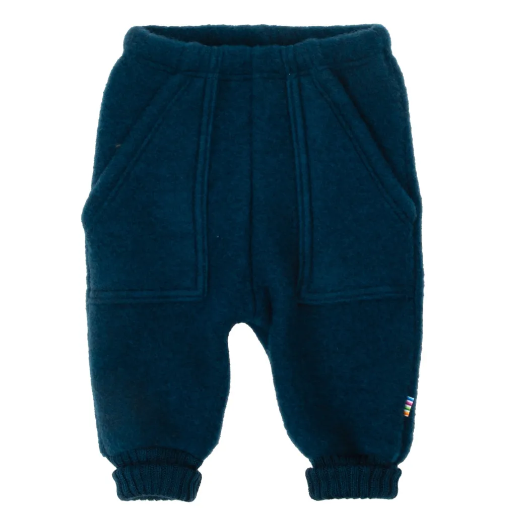 Baggy Byxor I Mjuk Ull Dark Turquoise>Joha Best