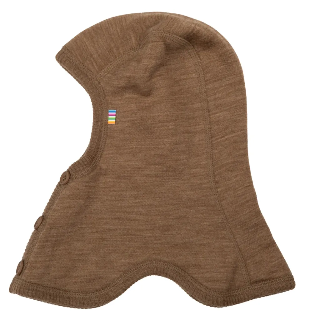 Balaklava I Ull Med Knappar Warm Brown>Joha Hot