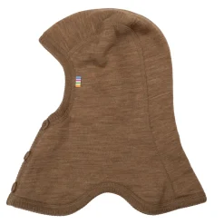 Balaklava I Ull Med Knappar Warm Brown>Joha Hot