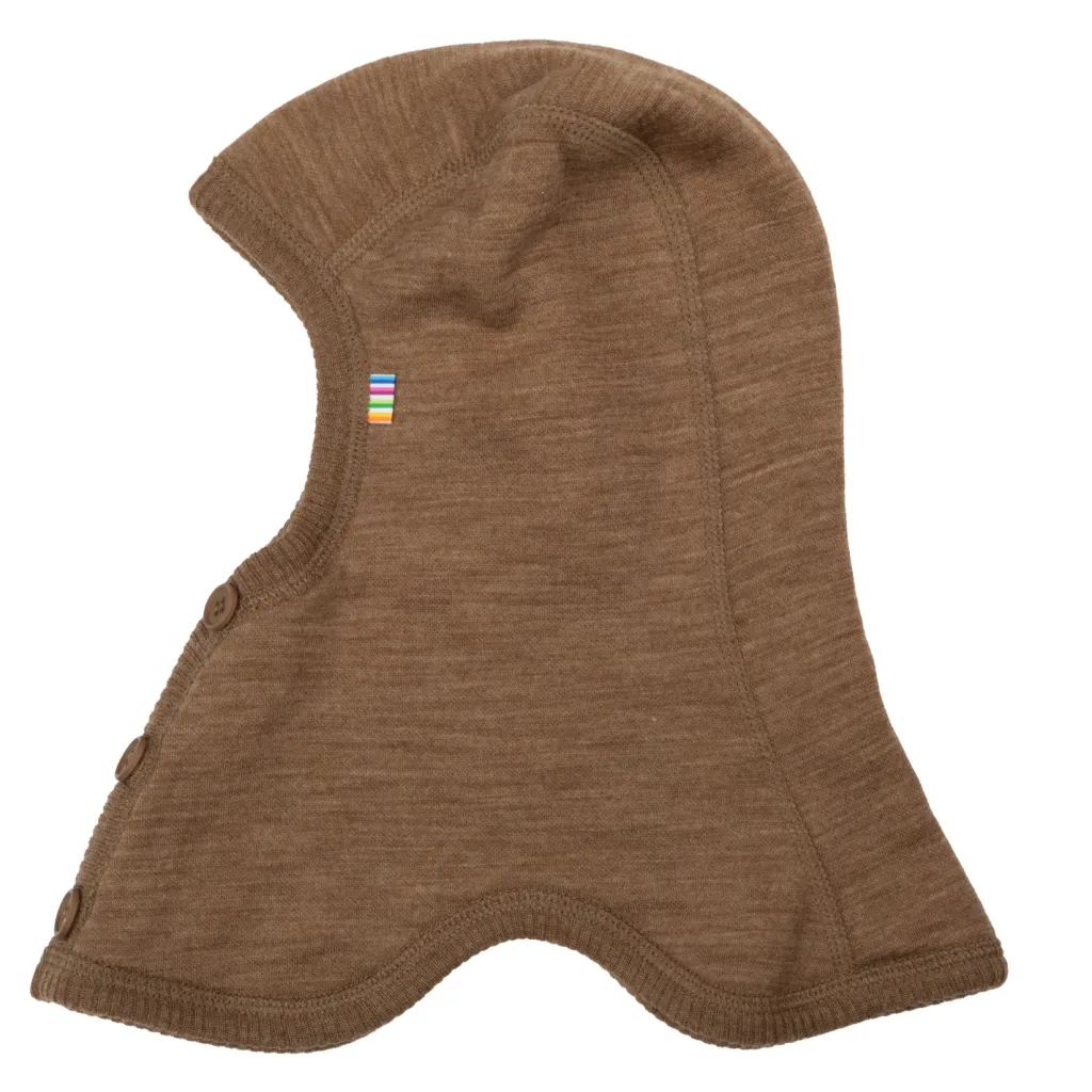 Balaklava I Ull Med Knappar Warm Brown>Joha Hot
