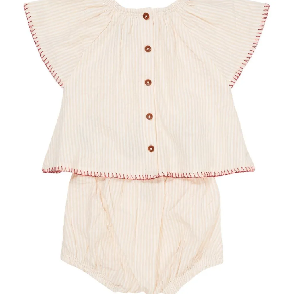 Bäckebölja Klädset Baby Dusty Rose Cream Berry Stripe>Copenhagen Colors