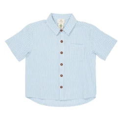 Bäckebölja Kortärmad Skjorta Sky Blue Cream Stripe>Copenhagen Colors Best