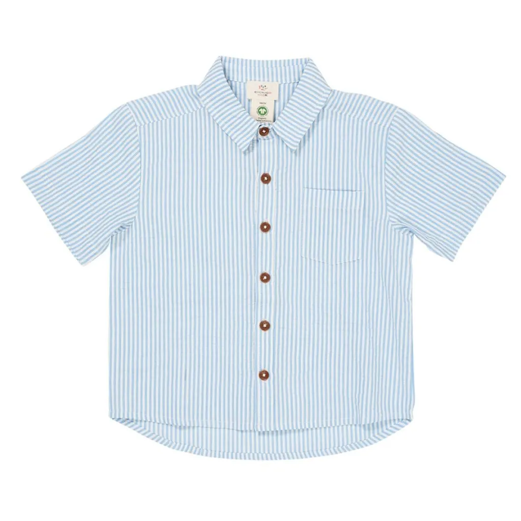 Bäckebölja Kortärmad Skjorta Sky Blue Cream Stripe>Copenhagen Colors Best
