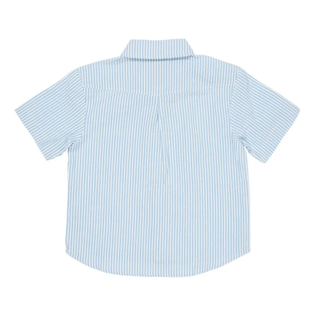 Bäckebölja Kortärmad Skjorta Sky Blue Cream Stripe>Copenhagen Colors Best