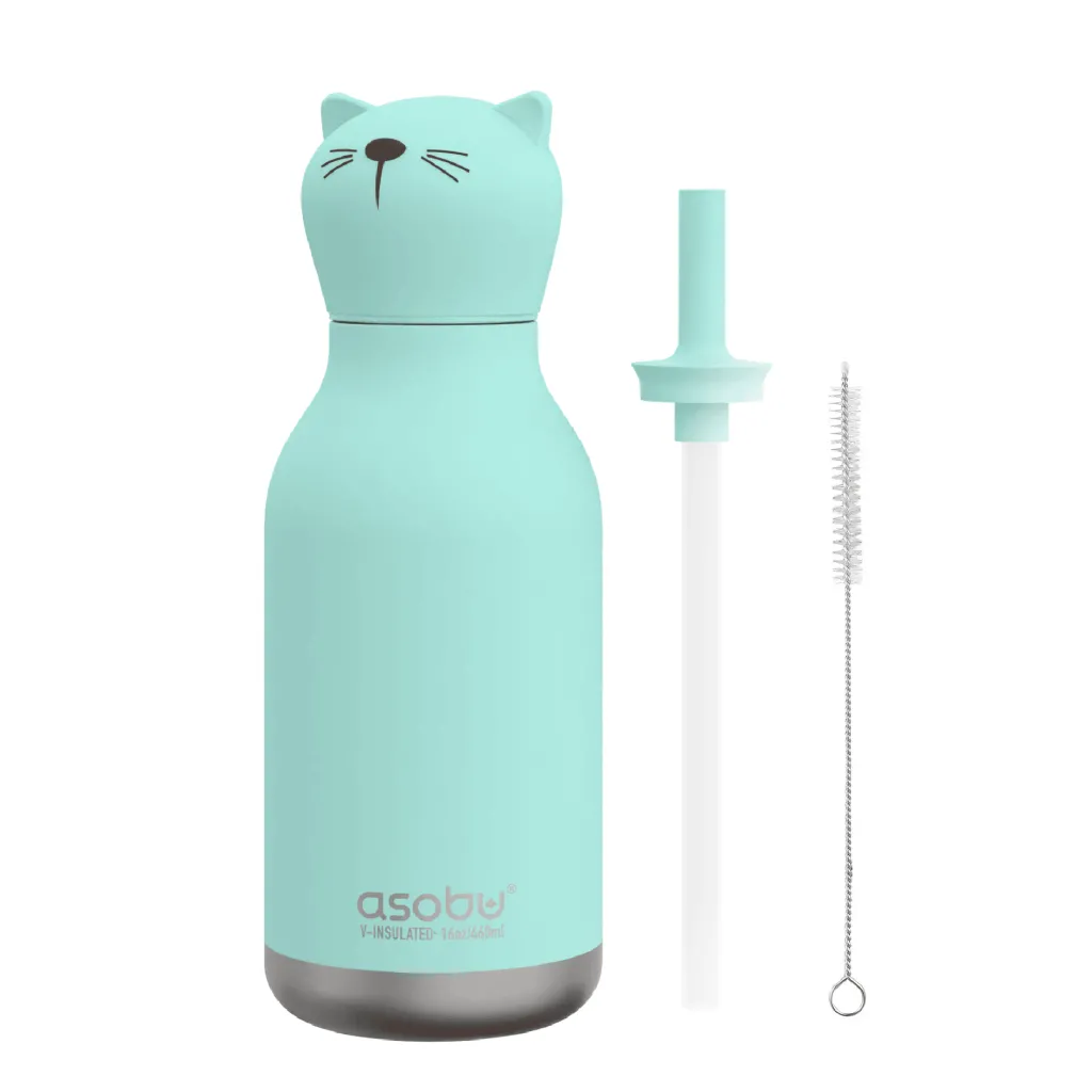 Bestie Cat Vattenflaska Green>Asobu Hot