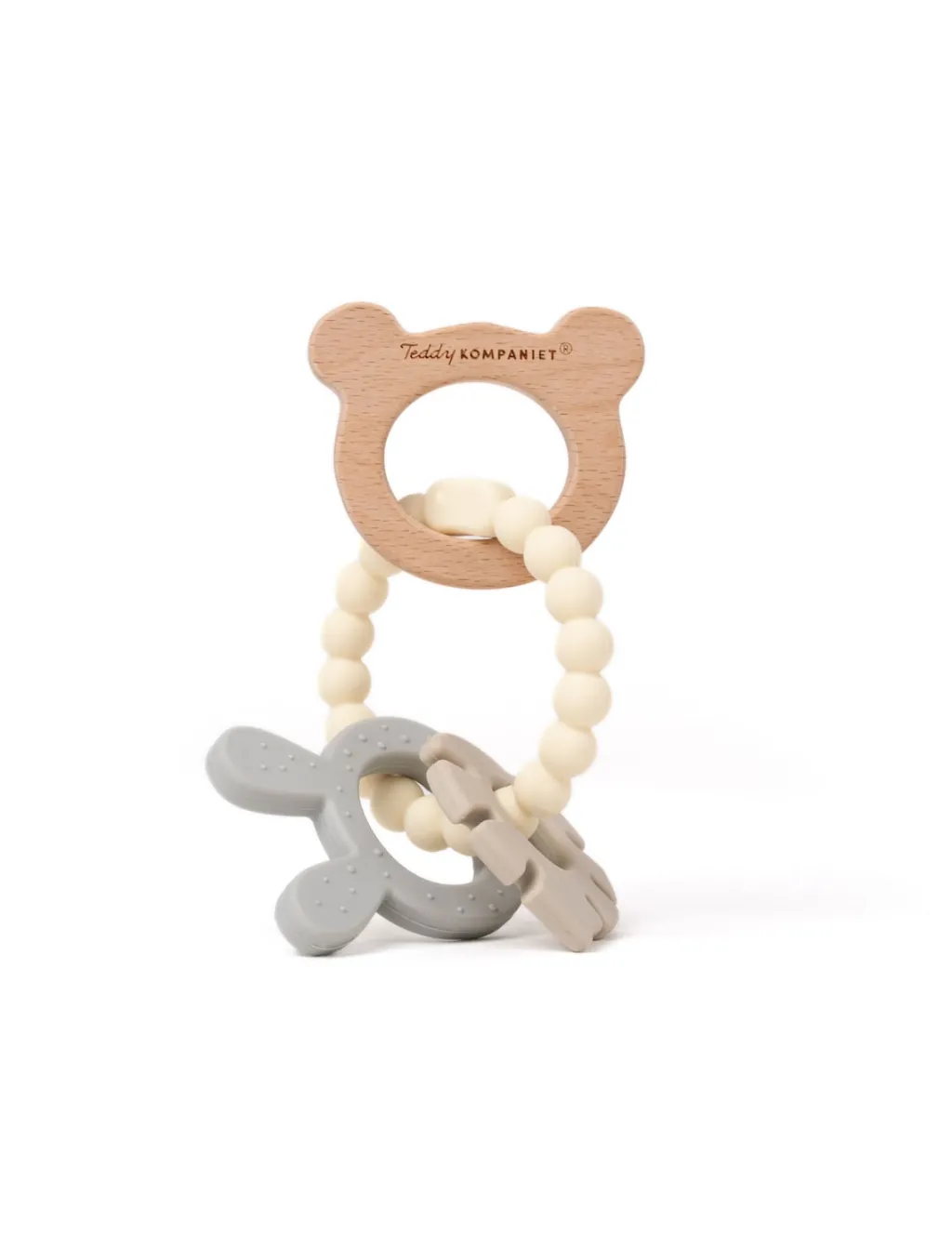 Bitring I Silikon & Trä Beige>Teddykompaniet Outlet