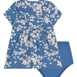 Blommig Baby-klänning Blå>Petit Bateau Best