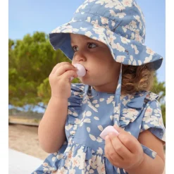 Blommig Baby-klänning Blå><noscript><img width=