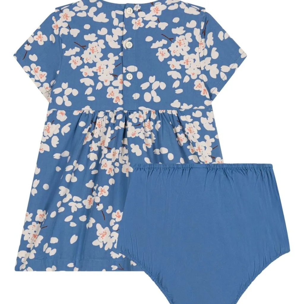 Blommig Baby-klänning Blå>Petit Bateau Best