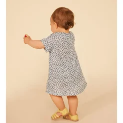 Blommig Baby-klänning Blå><noscript><img width=