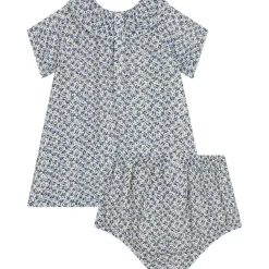 Blommig Baby-klänning Blå><noscript><img width=