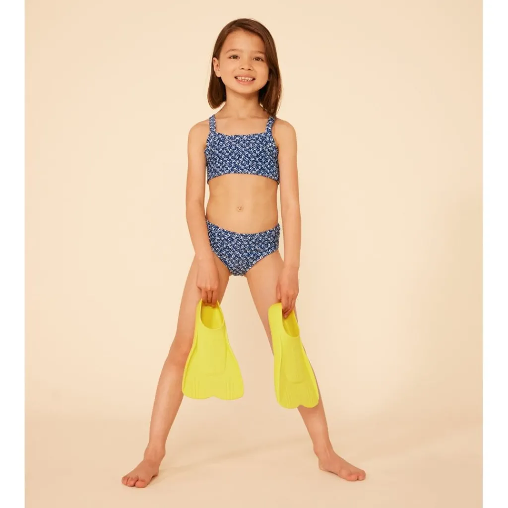 Blommig Bikini Marinblå>Petit Bateau Sale