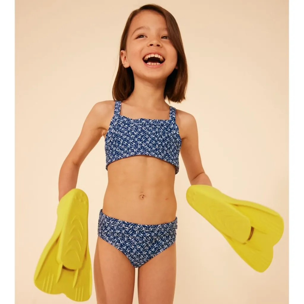 Blommig Bikini Marinblå>Petit Bateau Sale