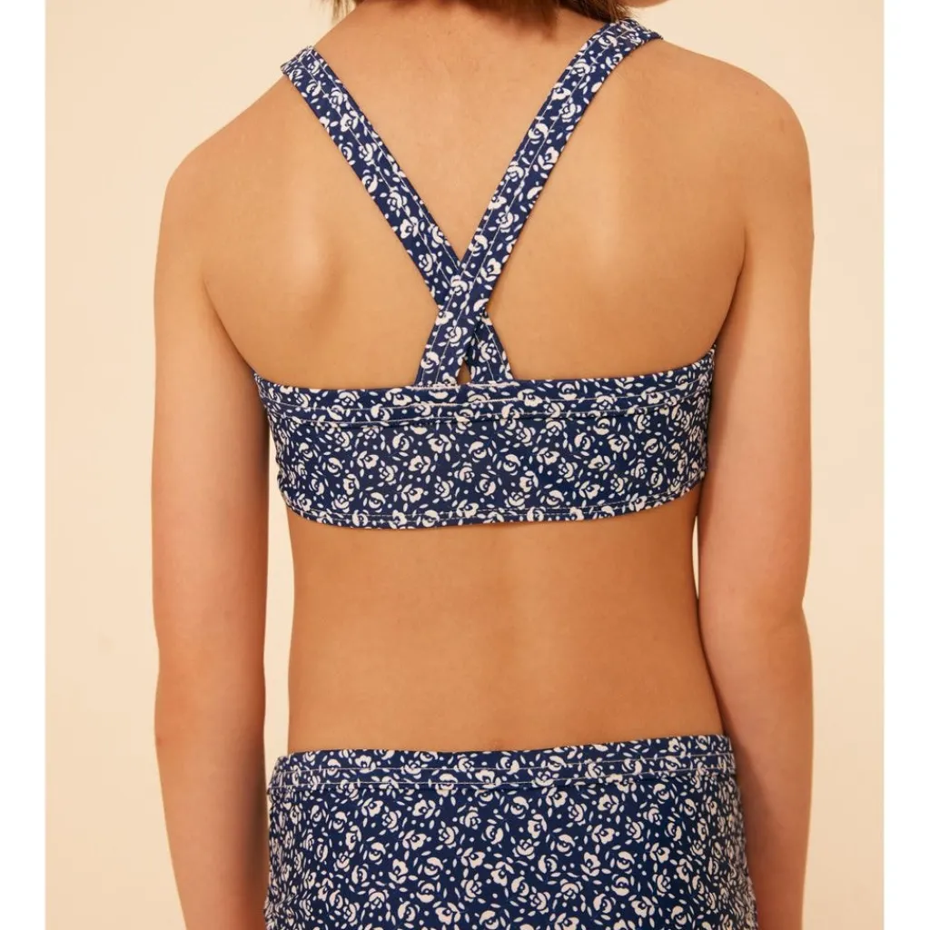 Blommig Bikini Marinblå>Petit Bateau Sale