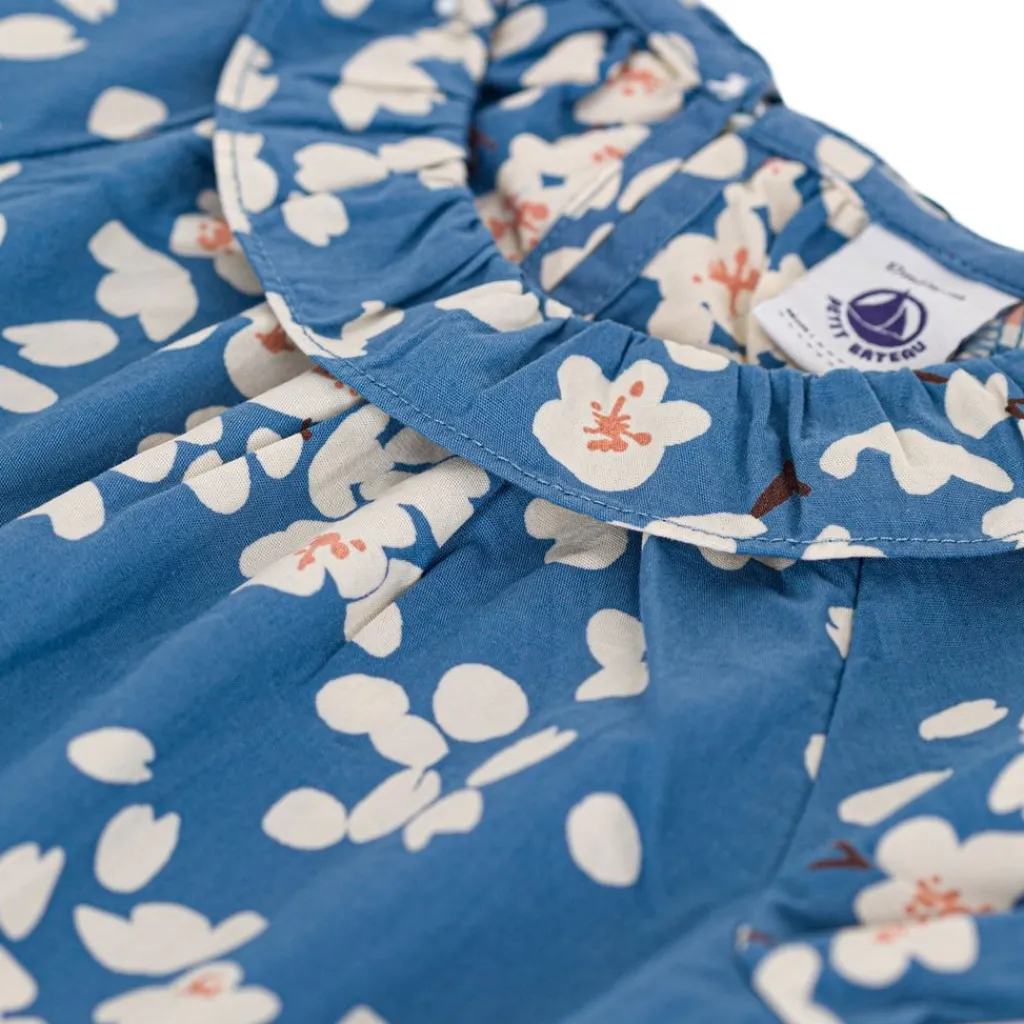 Blommig Blus För Baby Blå>Petit Bateau Best