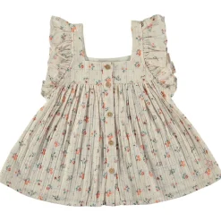 Blommig Blus För Baby Naturvit>Tocoto Vintage New