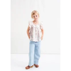 Blommig Blus För Baby Naturvit>Tocoto Vintage New